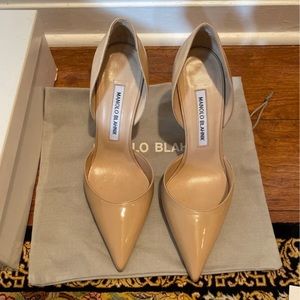 Manolo blahnik nude patent